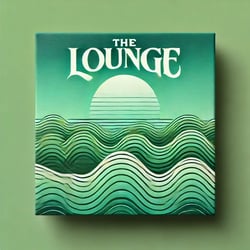 DALL·E 2024-10-10 15.00.23 - A nature-inspired version of The Lounge album cover. The background features a calming gradient of green and blue, evoking a natural, outdoor atmosp